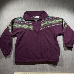 Vintage 90s Blazer Firenze Fleece Pullover Hiking 1/4 Zip Tribal Aztec Medium